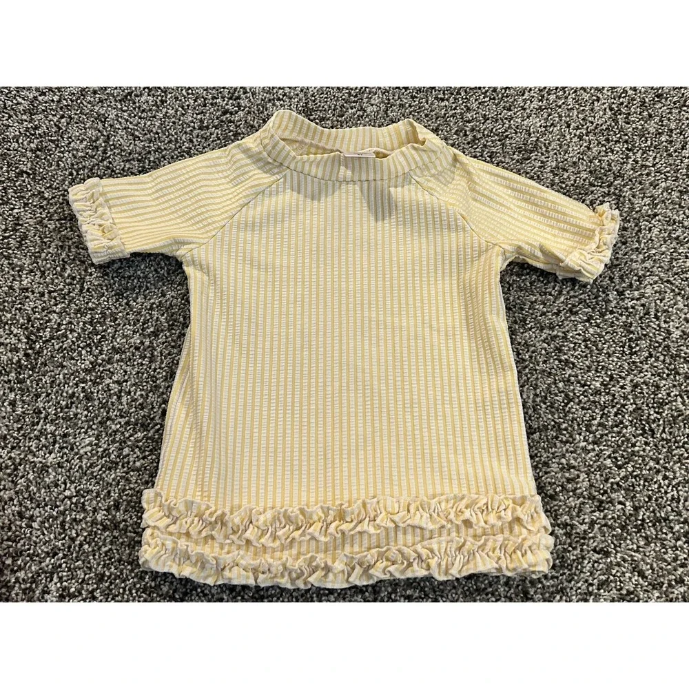 Cc36 RuffleButts Ruffle Butts swim top dress shirt 4T beach pool vacation‎